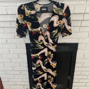 Reformation Black Floral Midi Dress